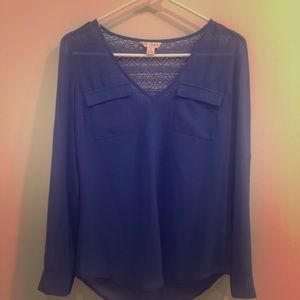 Bright blue long sleeved Candies blouse